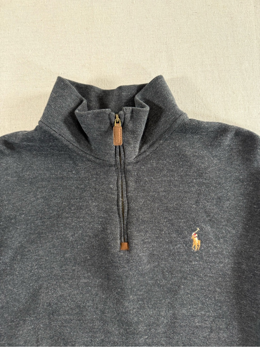 Polo Ralph Lauren Pony Quarter Zip Estate Rib Longsleeve Quarter Zip Pullover - Picture 2 of 4